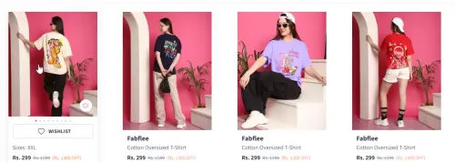 Image of Fabflee Women's T-shirts at minimum 80% Discount