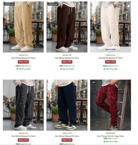 Image of FABFLEE X AG Men Ribbed Relaxed Fit Pants