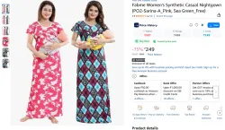 Fabme Womens Synthetic Casual Nightgown pack 2