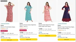 Fabme Womens Kaftan Nighty upto 80% discount
