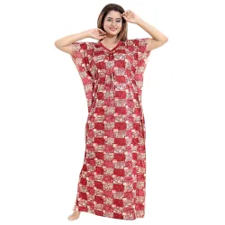 Fabme Womens Printed Kaftan Nighty