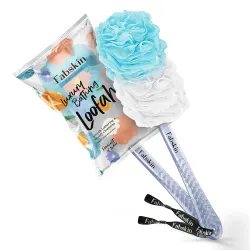 Fabskin Bath Body Brush Loofah For Men & Women With Long Handle | Body Bath Brush | Back Scrubber For Bathing | Made In India (Blue)