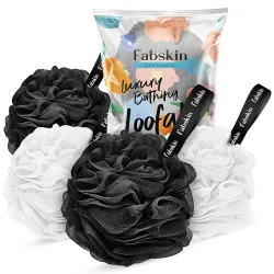 Fabskin Luxury Bathing Loofah For Men And Women | Pack Of 4 | Black & White | Foaming Loofah For Bathing | Bath Scrub Sp