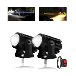 FABTEC Mini Driving Fog Light Lamp Projector Lens Led Spotlight Dual Color Led Light System