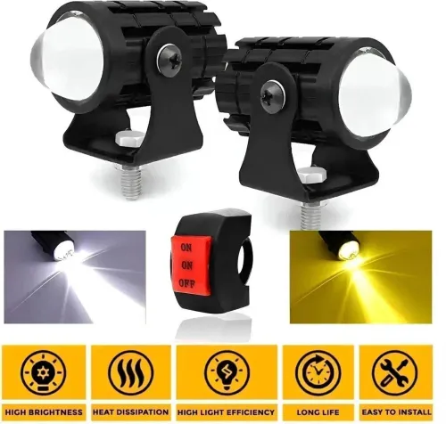 Image of Fabtec Mini LED Projector Fog Light for Car / Bike / Scooty