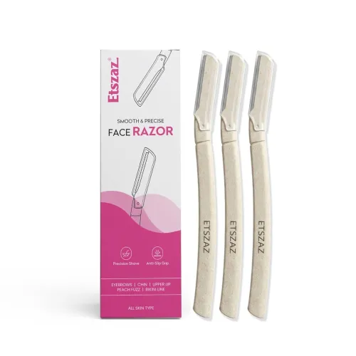 Image of Face Razor for Women Facial Hair - Pack of 3 | Instant Glow & Painless Hair Removal | German Blades | For Eyebrows, Uppe