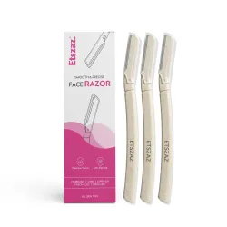 Face Razor for Women Facial Hair - Pack of 3 | Instant Glow & Painless Hair Removal | German Blades | For Eyebrows, Uppe
