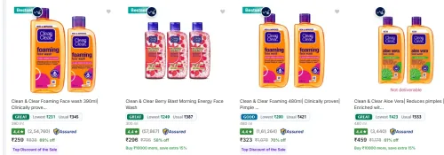 Image of Face Wash at minimum 58% Discount