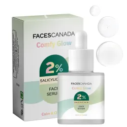 FACES CANADA Comfy Glow 2% Salicylic Acid w/w Face Serum - 15ml | Clears Acne & Blackheads | Unclogs Pores | Controls Oi