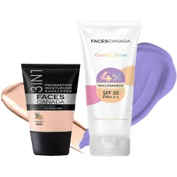 FACES CANADA 3 In 1 Foundation + 4% Niacinamide Sunscreen (Set Of 2 )