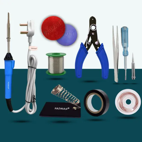 Image of FADMAN Electronic Blue 10in1 Mobile Soldering Iron Kit Set 25 W Simple