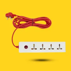 FADMAN Universal Heavy Duty Power 4 Socket Extension Boards (Multicolor, 5 m)