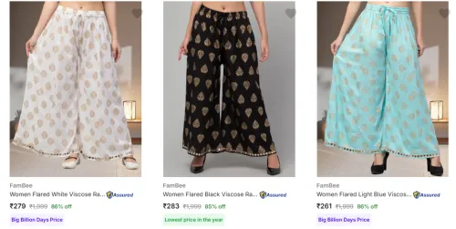 Image of Fambee Palazzos upto 86% Discount