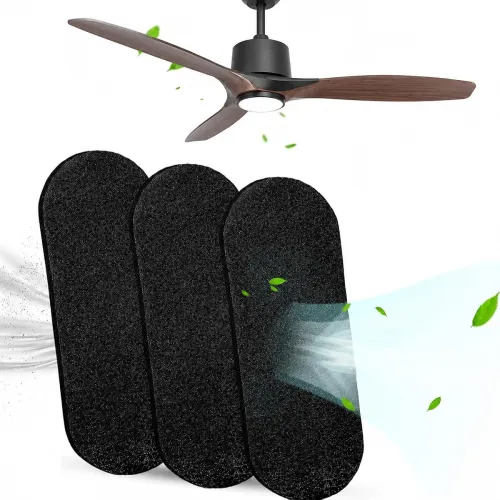Image of Ceiling Fan Air Purifier Filter Pads, Pack of 3 | Activated Coconut Shell Carbon Fan Blade Filters for Dust,Odor & Commo