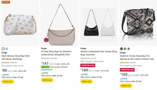 Image of Fargo Women Sling Bag Minimum 90% Discount
