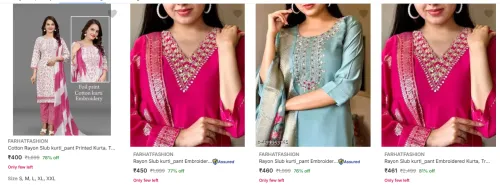 Image of Farhatfashion kurta set upto 76% discount 