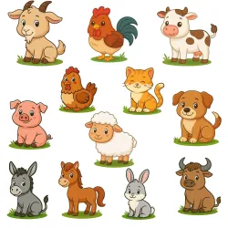 Farm Animal Fridge Magnets for Kids – 12 Pieces