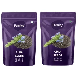 Farmley Chia Seeds I 200g I Chia seeds for weight loss I Omega-3 Seeds for eating I Non GMO and fibre rich seeds (Pack o