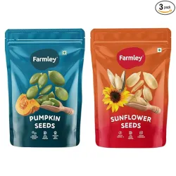 Farmley Edible Seeds Combo 600 g | Chia Seed + Sunflower Seed + Pumpkin Seed I Superfood Mix for Healthy Eating | Rich i