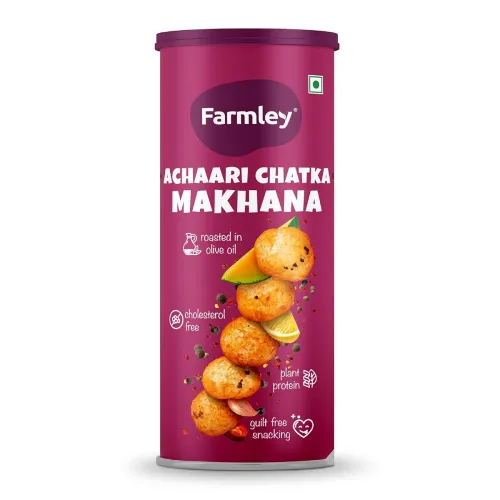 Image of Farmley Roasted and Flavoured Makhana | Achaari Chatka Makhana | Namkeen Snacks & Puffed Snacks | Healthy Snack | Choles