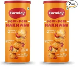 Farmley Peri Peri Roasted Makhana In Olive Oil, Healthy & Crunchy Snacks 77 g (Pack of 2)