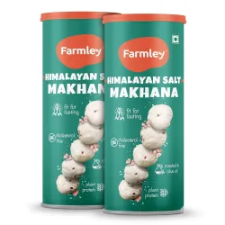 Farmley Roasted Makhana, Himalayan Salted Flavour | 77g Each | Healthy Snack Roasted in Olive Oil | Guilt-Free & Crunchy