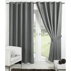 FARRELL Grey Semi Sheer Window Curtain