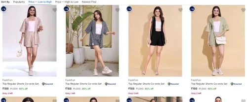 Image of FashFun Co-ords at minimum 90% Discount