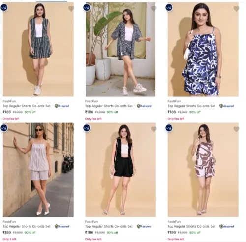 Image of FashFun Women's Co-ords upto 90% Discount