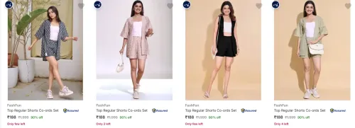 Image of FashFun Women's Co-ords Set starting at ₹188