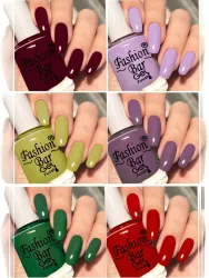 Fashion Bar New Gloss Gel High Shine Nail Polish Pack of 6PC F636 Multicolor