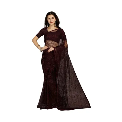 Image of Fashion Basket Women's Woven Net Party wear Saree