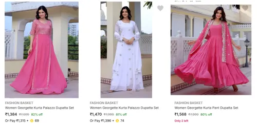 Image of Fashion Basket Women's Ethnic Sets upto 82% Discount