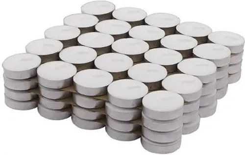 Image of Fashion Bizz Unscented Tealight Candles (Silver, Pack of 50)
