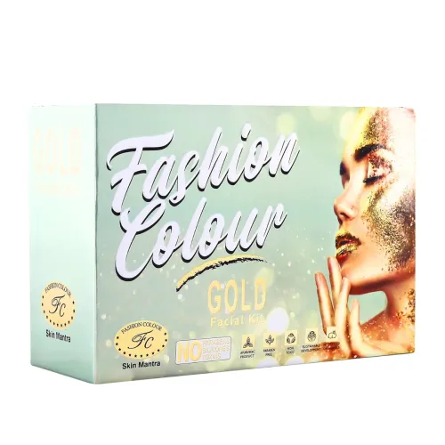 Image of Fashion Colour Gold Facial Kit For Women For Glowing Skin (200g) | With 5 Easy Step Organic Facial Kit For Natural Golde