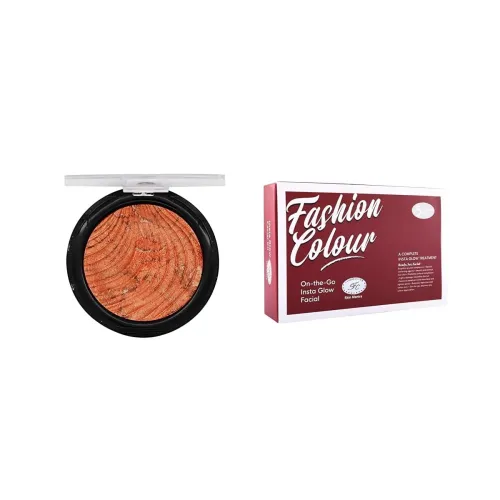 Image of Fashion Colour Waterproof Terracotta Blusher 16g – Shade 08 + Insta Glow Facial Kit 125g