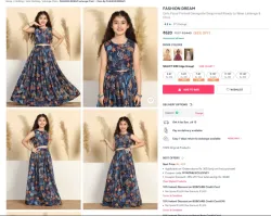 FASHION DREAM Girls Floral Printed Ready Wear Lehenga