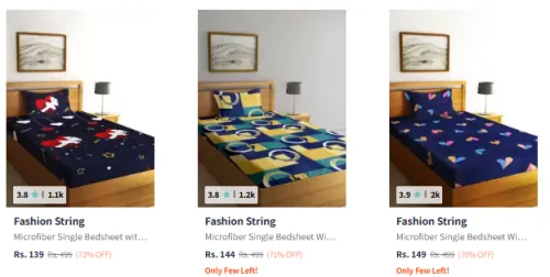 Image of Fashion String Bedsheet Starting @ ₹139