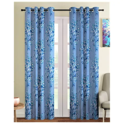 Image of Fashion String Blossoms Blue Long Door Curtains