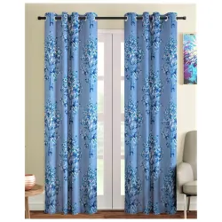 Fashion String Blossoms Blue Long Door Curtains