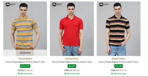 Image of FASHION WORLD Men's T-shirt Upto 60% OFF