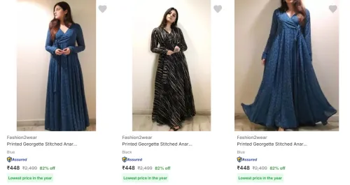 Image of Fashion2wear Women's Gowns upto 82% Discount