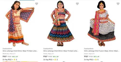 Image of Fashionaxis Kids' Lehenga Cholis Start @ ₹107