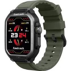 Fastrack Active Pro Rugged Smartwatch with 1.85" AMOLED Display with AOD|SingleSync BT Calling|Functional Crown|100+ Sports Modes|AI Coach|Auto Sport Recognition|AI Voice Assistant|24x7 Health Suite