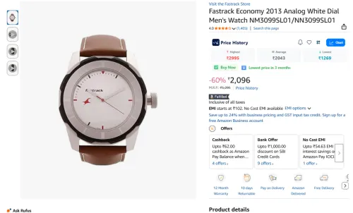 Image of Fastrack Economy 2013 Analog White Dial Men's Watch 