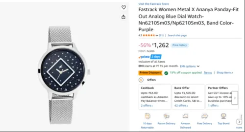 Image of Fastrack Ananya Panday Analog Watch