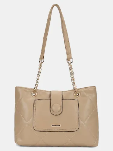 Image of Fastrack Beige Women Tote - Medium Quilted