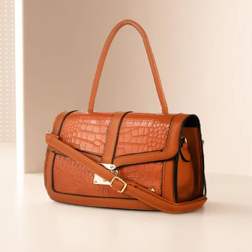 Image of Fastrack Brown PU Structured Sling Bag