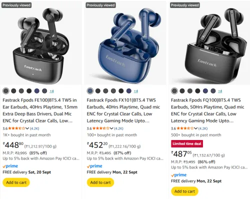 Image of Fastrack Earbuds & Accessories upto 87% off | Starting @ ₹448