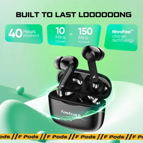 Image of Fastrack Fpods FE100|BT5.4 TWS in Ear Earbuds, 40Hrs Playtime 